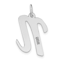 14k White Gold Large Script Letter N Initial Charm-YC663N