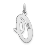 14k White Gold Large Script Letter O Initial Charm-YC663O