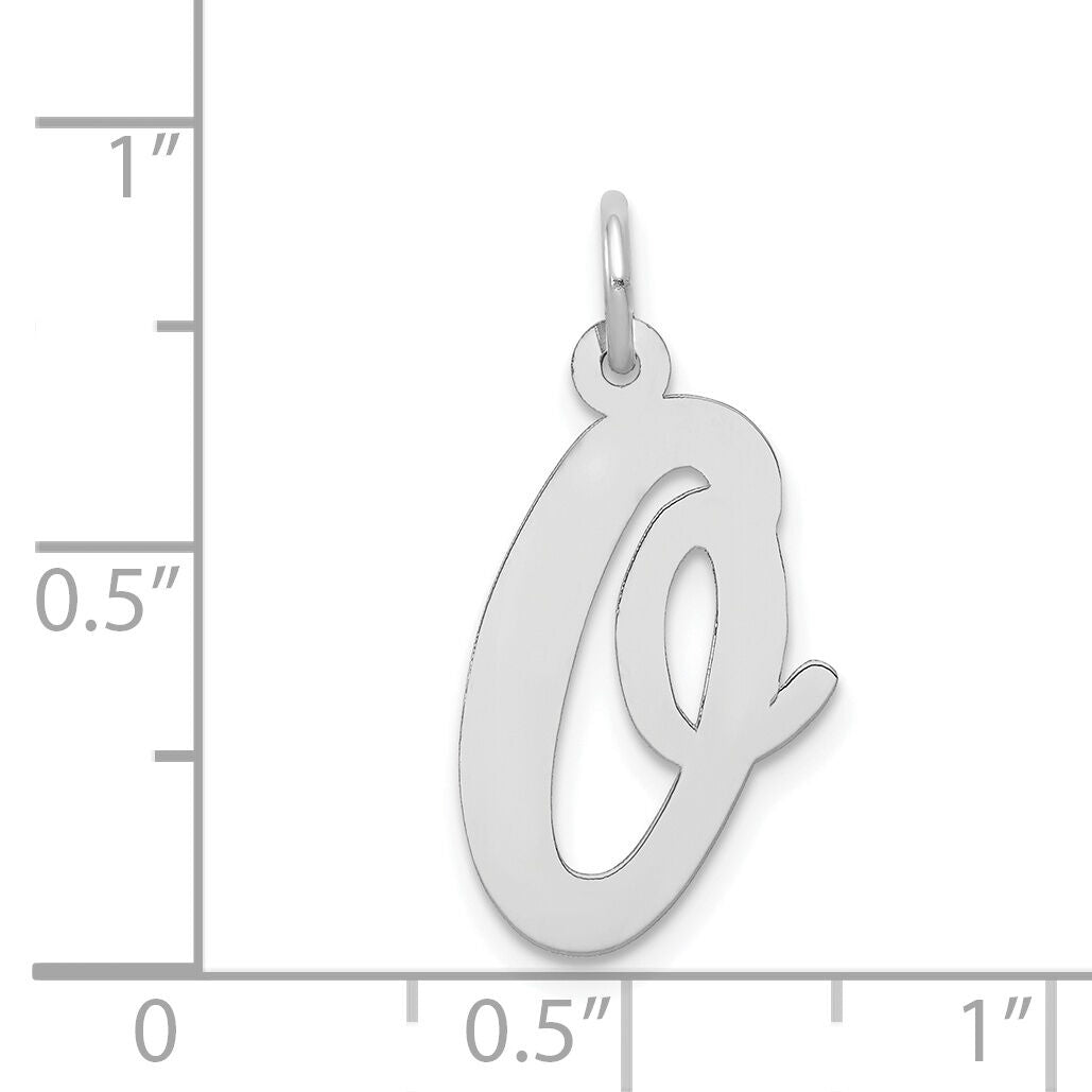 14k White Gold Large Script Letter O Initial Charm-YC663O