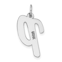 14k White Gold Large Script Letter P Initial Charm-YC663P