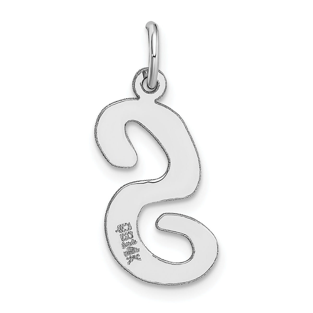 14k White Gold Large Script Letter S Initial Charm-YC663S