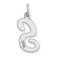 14k White Gold Large Script Letter S Initial Charm-YC663S