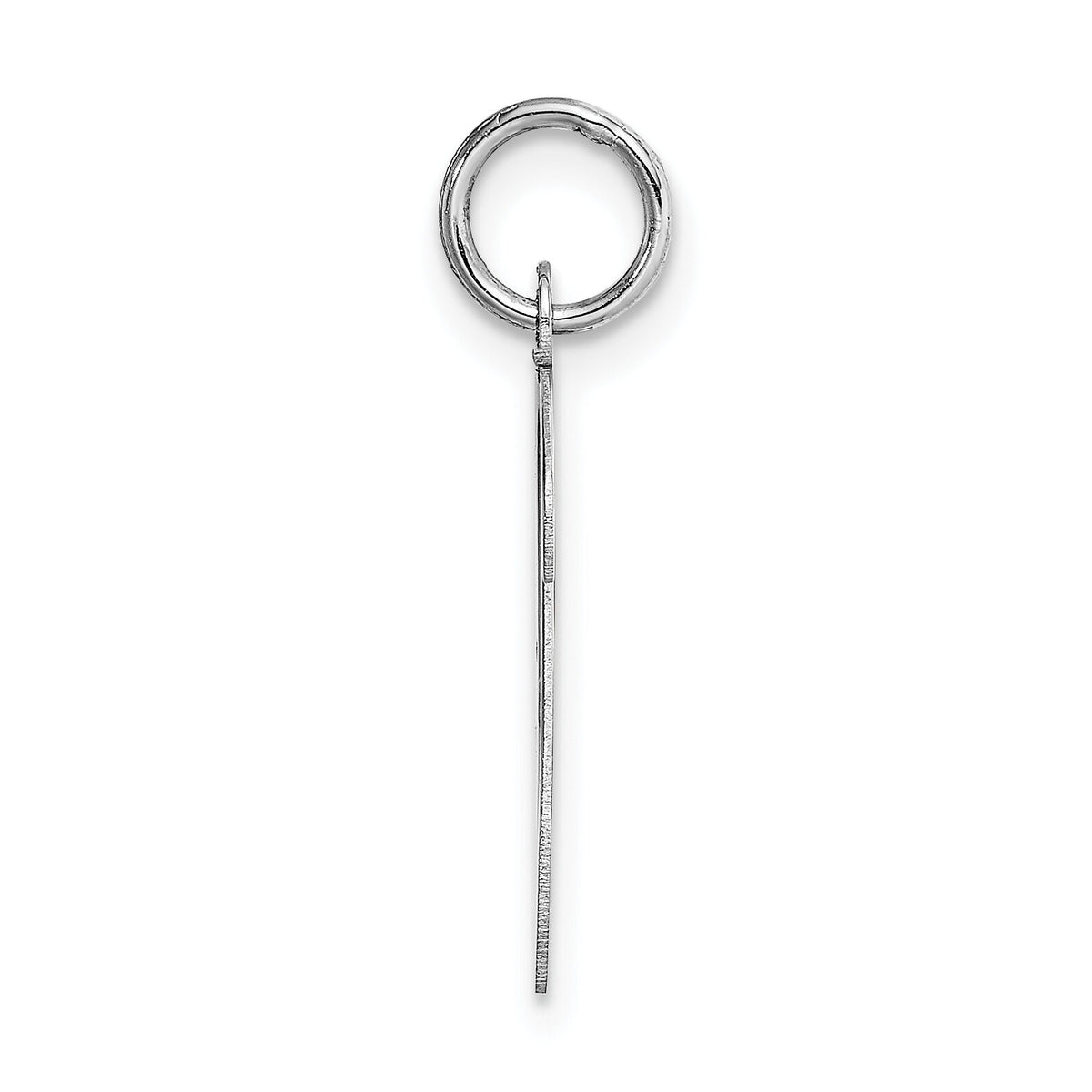 14k White Gold Large Script Letter V Initial Charm-YC663V