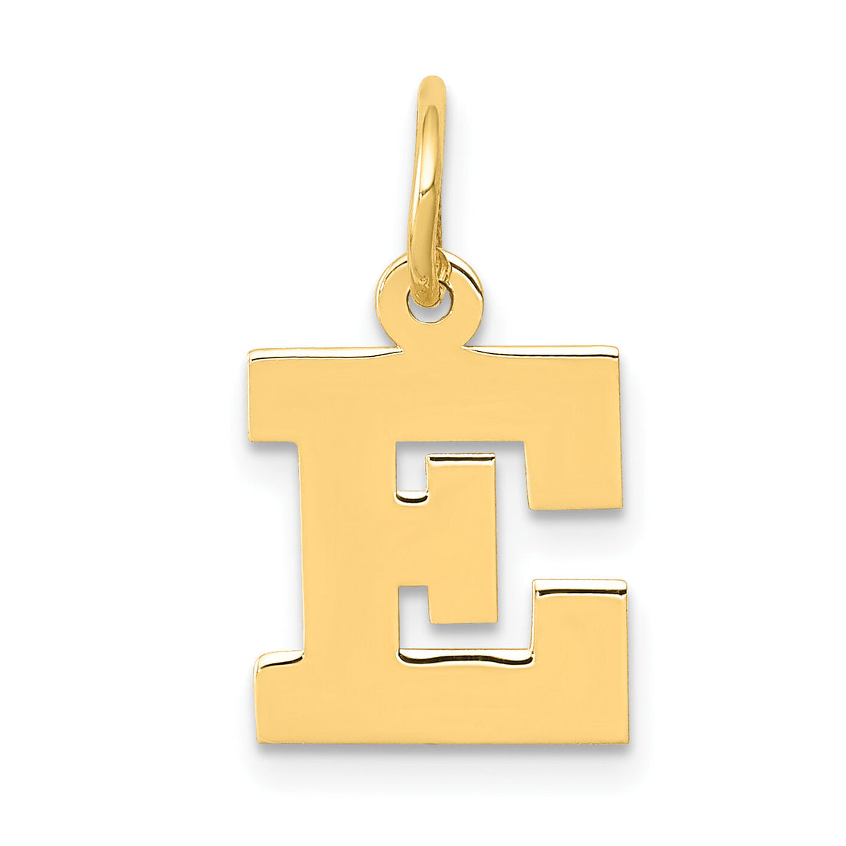 14k Small Block Letter E Initial Charm-YC664E