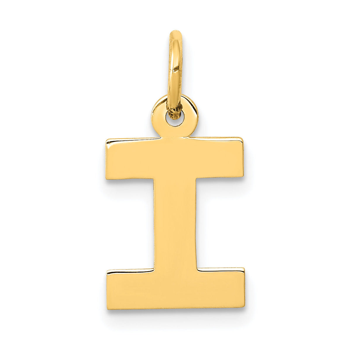 14k Small Block Letter I Initial Charm-YC664I