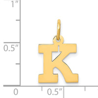 14k Small Block Letter K Initial Charm-YC664K