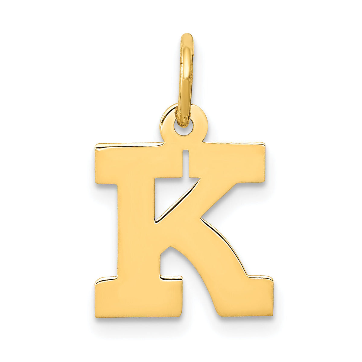 14k Small Block Letter K Initial Charm-YC664K