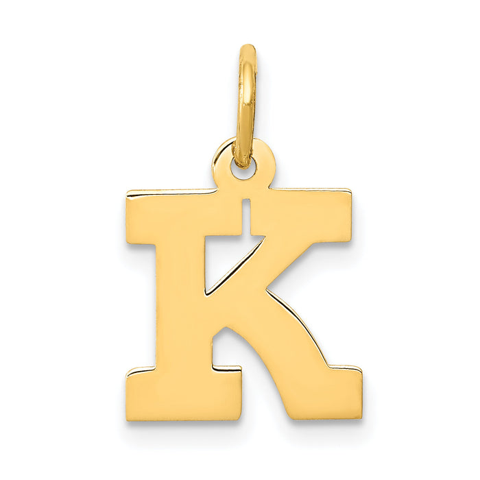 14k Small Block Letter K Initial Charm-YC664K