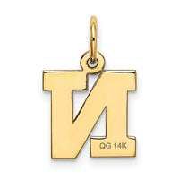 14k Small Block Letter N Initial Charm-YC664N