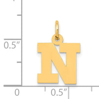 14k Small Block Letter N Initial Charm-YC664N