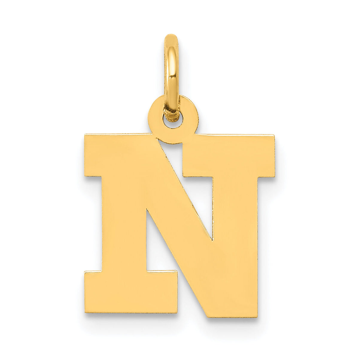 14k Small Block Letter N Initial Charm-YC664N