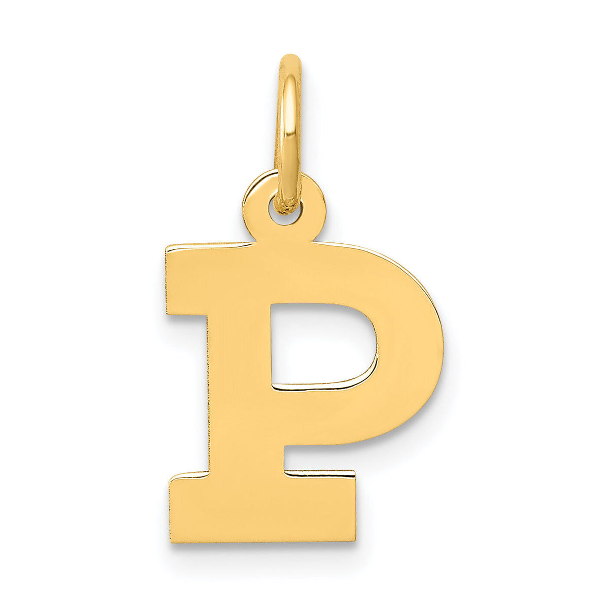 14k Small Block Letter P Initial Charm-YC664P