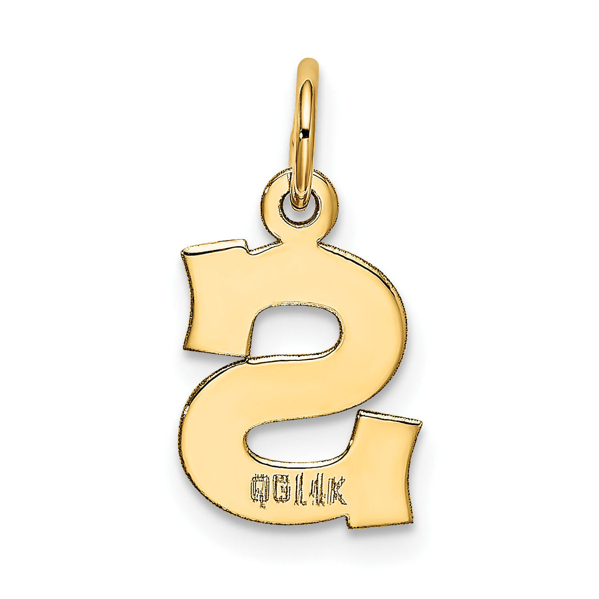 14k Small Block Letter S Initial Charm-YC664S