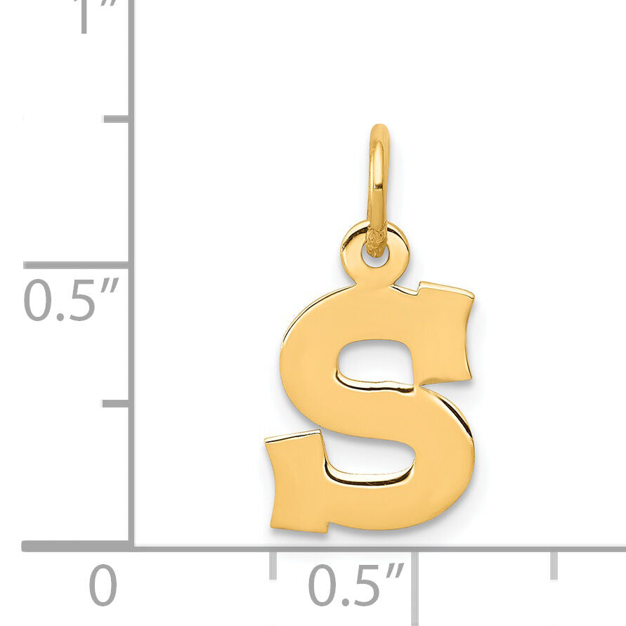 14k Small Block Letter S Initial Charm-YC664S