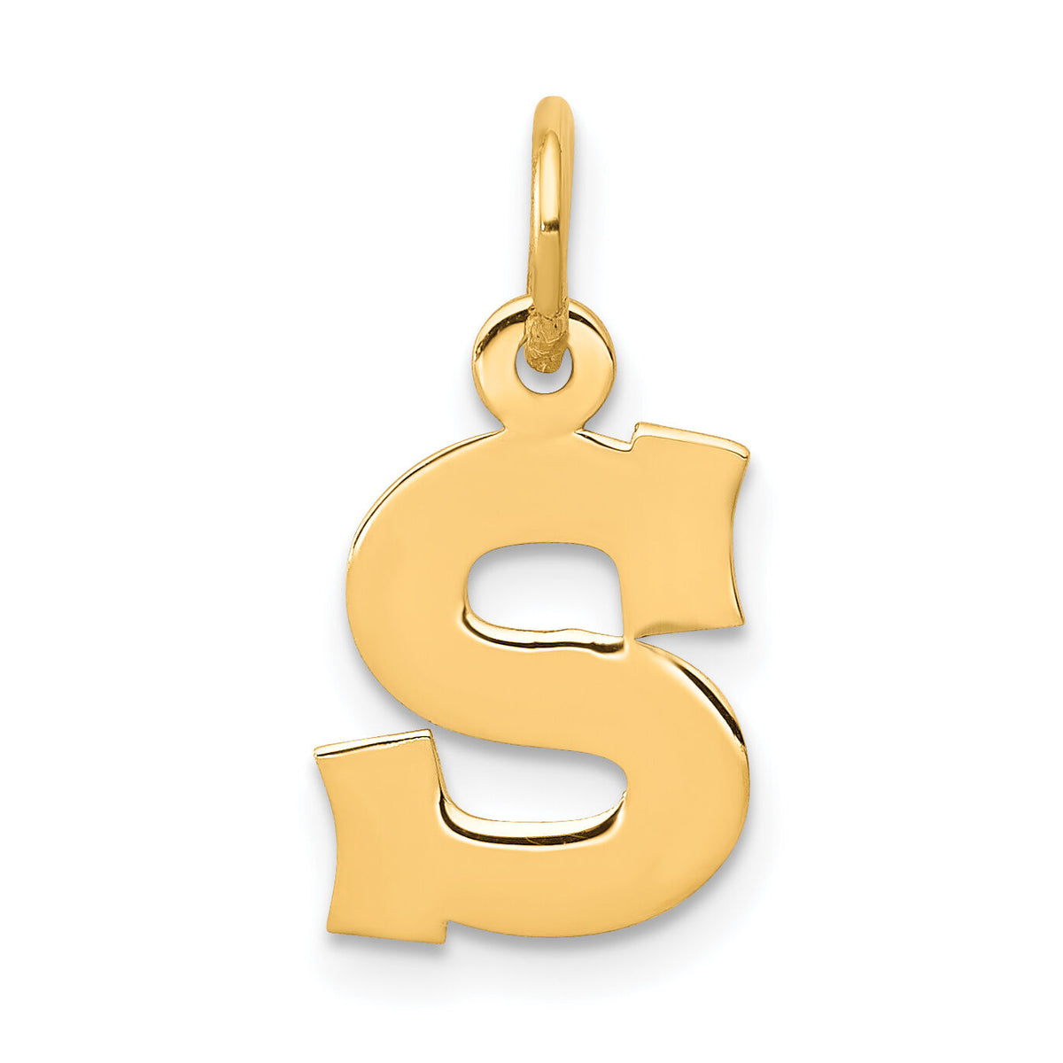 14k Small Block Letter S Initial Charm-YC664S