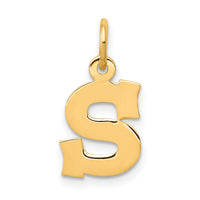 14k Small Block Letter S Initial Charm-YC664S