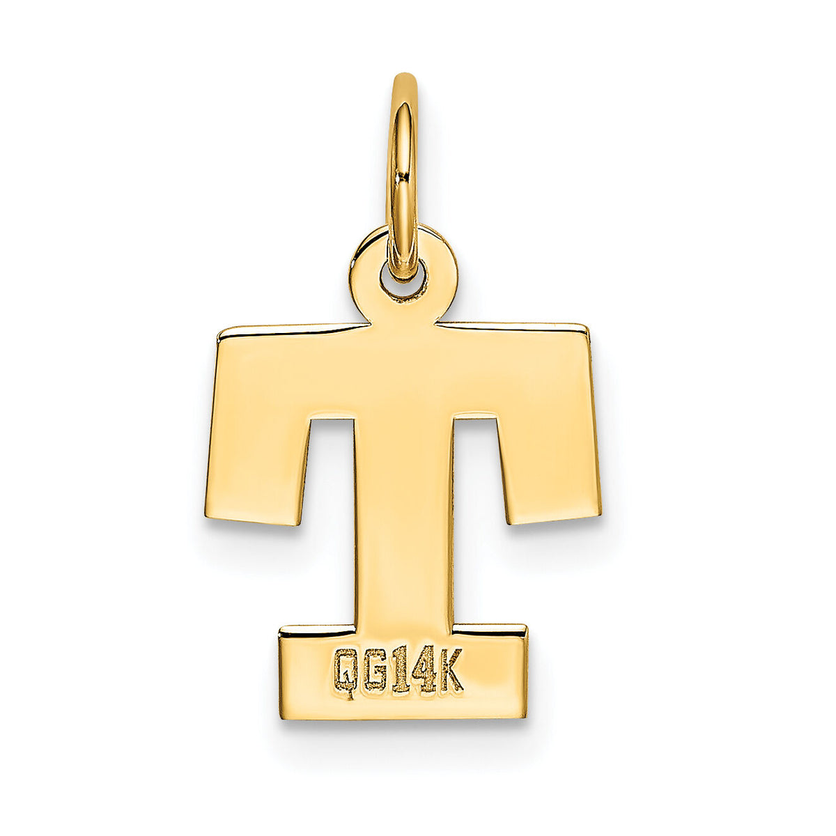14k Small Block Letter T Initial Charm-YC664T