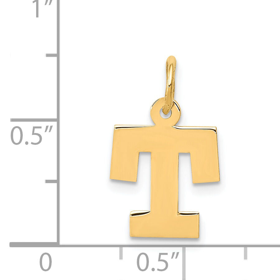 14k Small Block Letter T Initial Charm-YC664T
