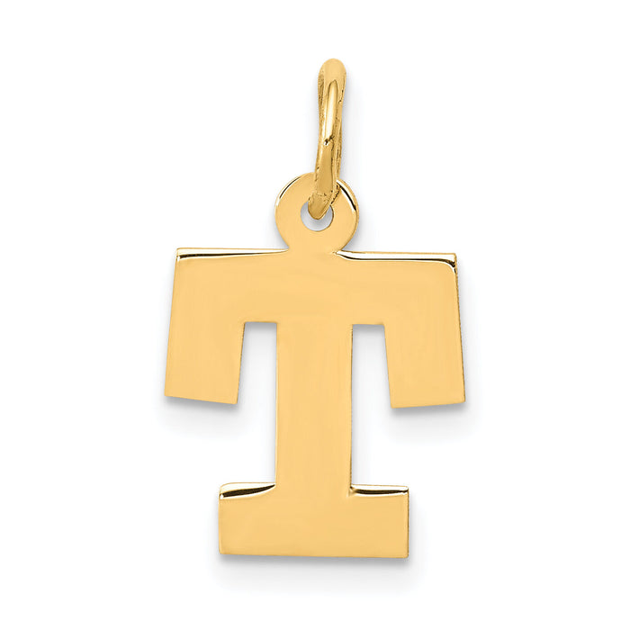 14k Small Block Letter T Initial Charm-YC664T