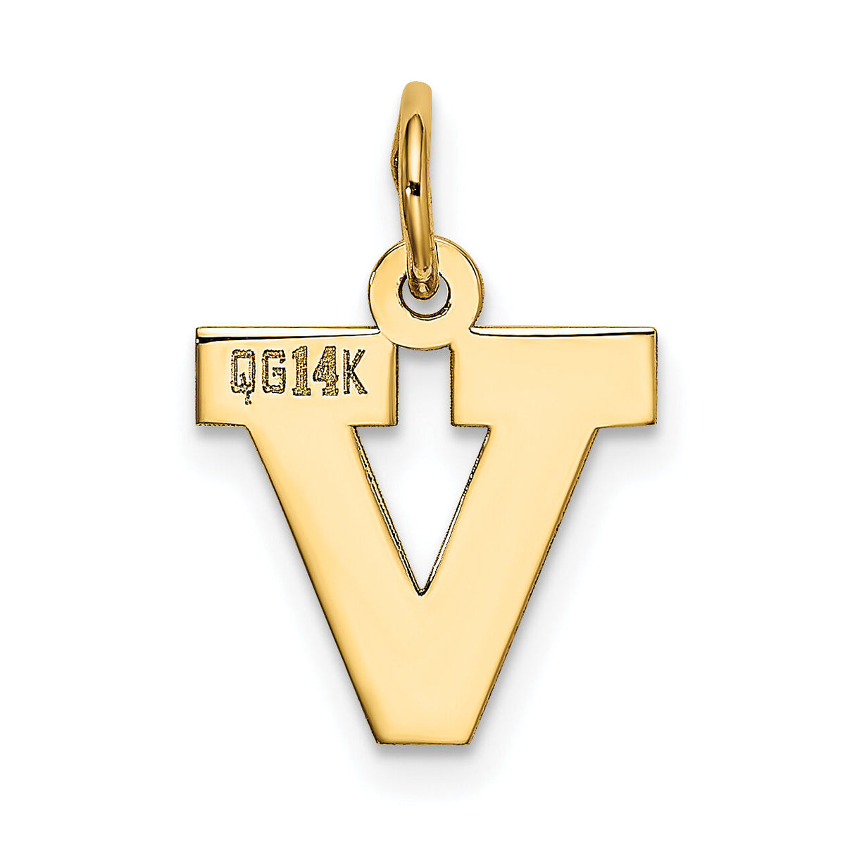 14k Small Block Letter V Initial Charm-YC664V