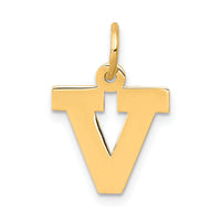 14k Small Block Letter V Initial Charm-YC664V