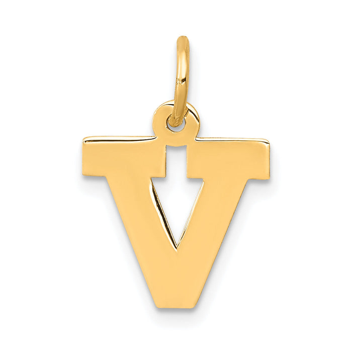 14k Small Block Letter V Initial Charm-YC664V