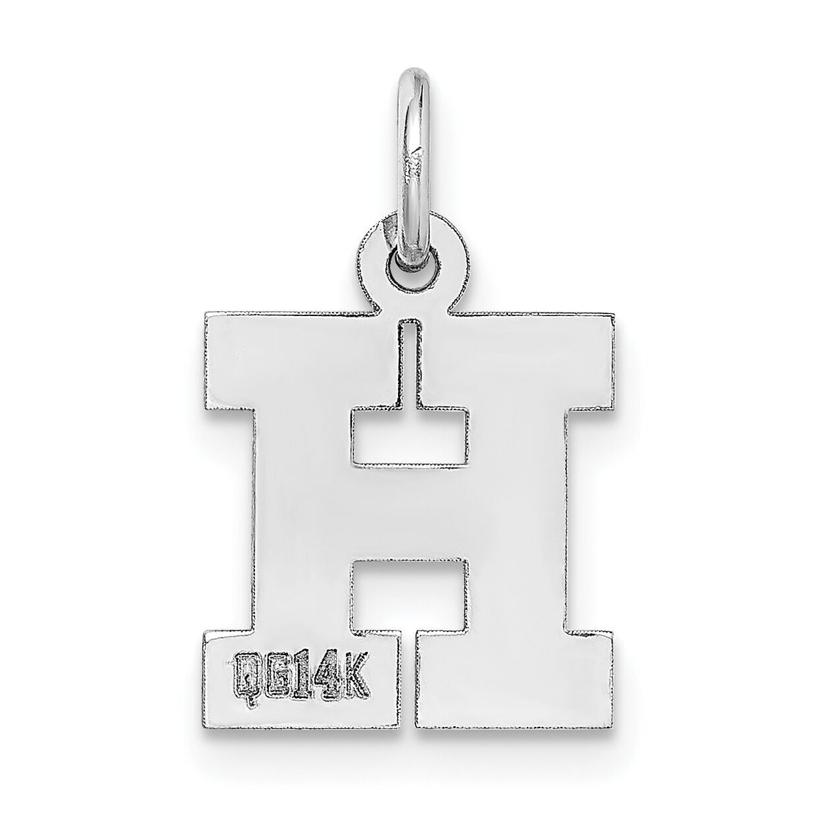 14KW Small Block Letter H Initial Charm-YC665H