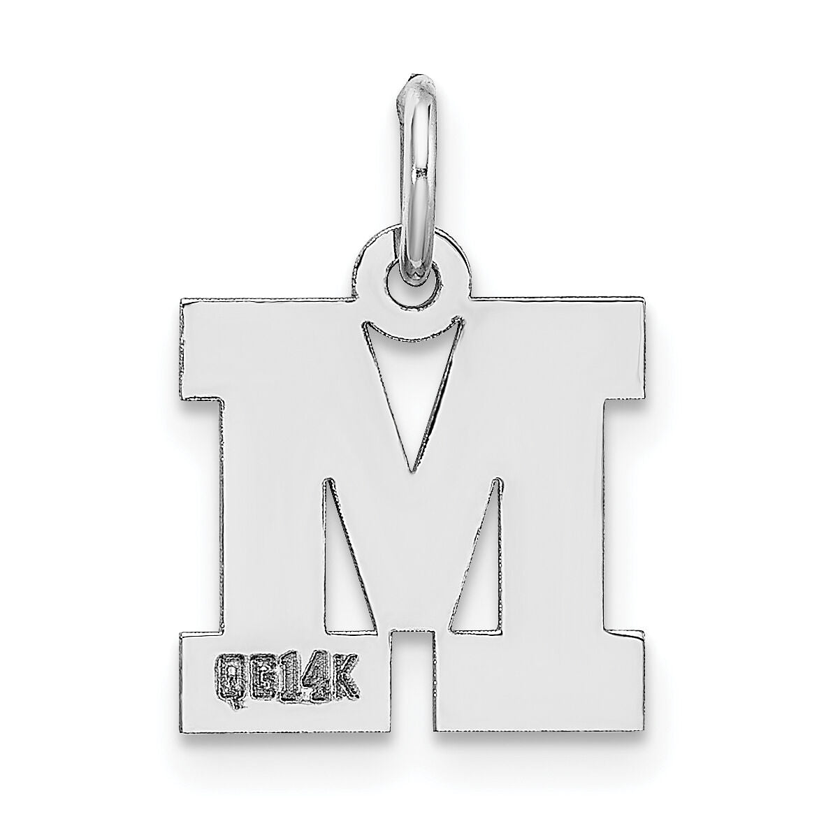 14KW Small Block Letter M Initial Charm-YC665M
