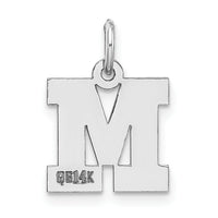 14KW Small Block Letter M Initial Charm-YC665M