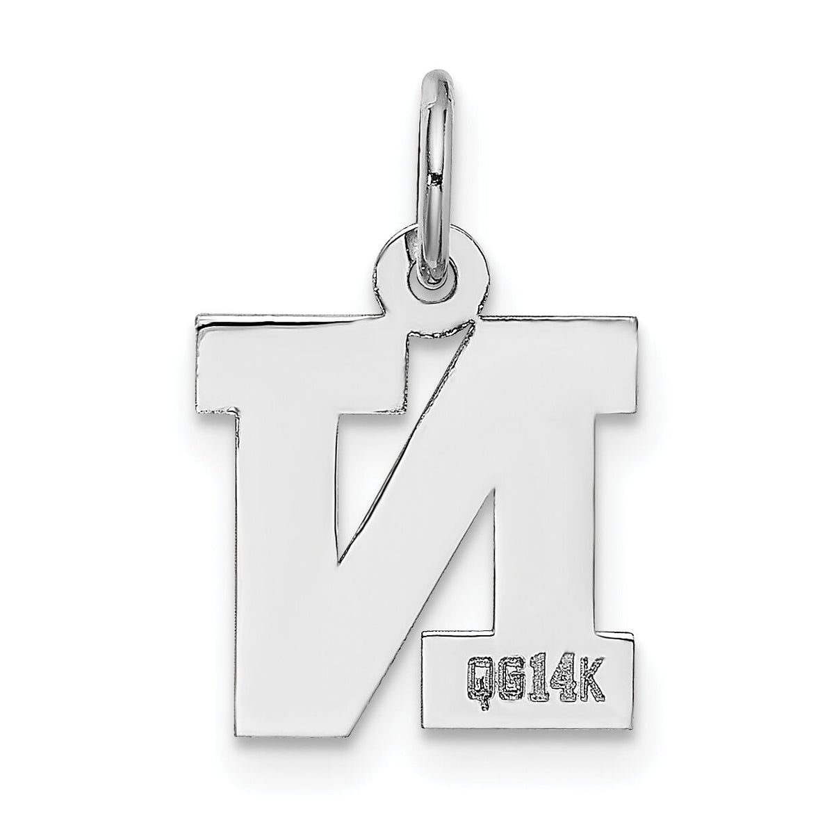 14KW Small Block Letter N Initial Charm-YC665N