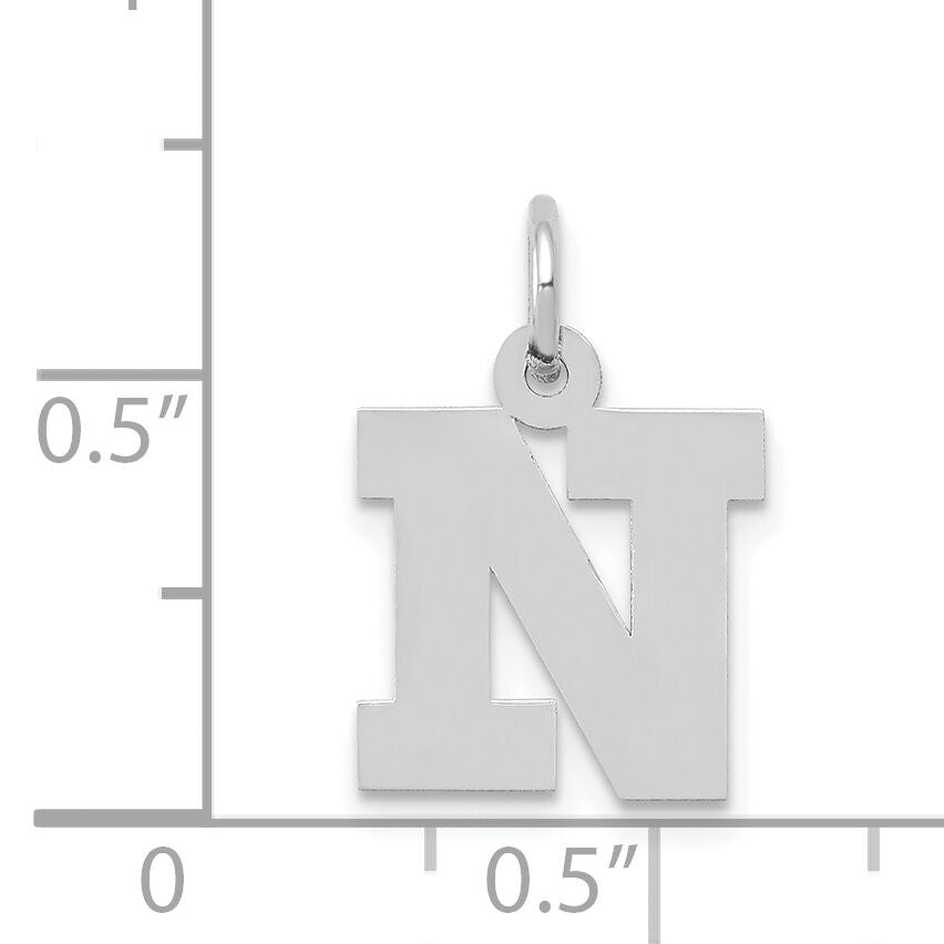 14KW Small Block Letter N Initial Charm-YC665N