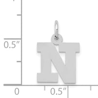 14KW Small Block Letter N Initial Charm-YC665N
