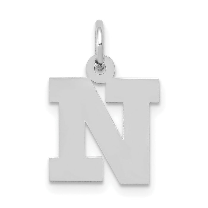 14KW Small Block Letter N Initial Charm-YC665N