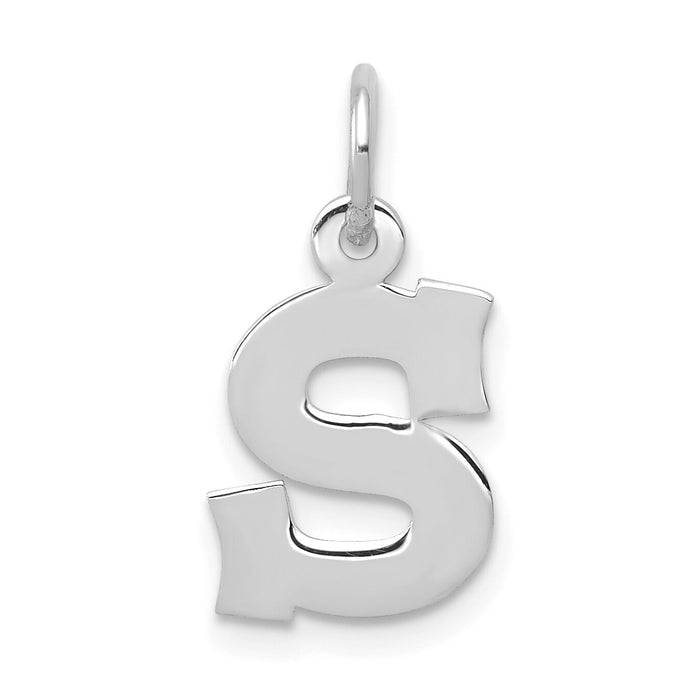 14KW Small Block Letter S Initial Charm-YC665S