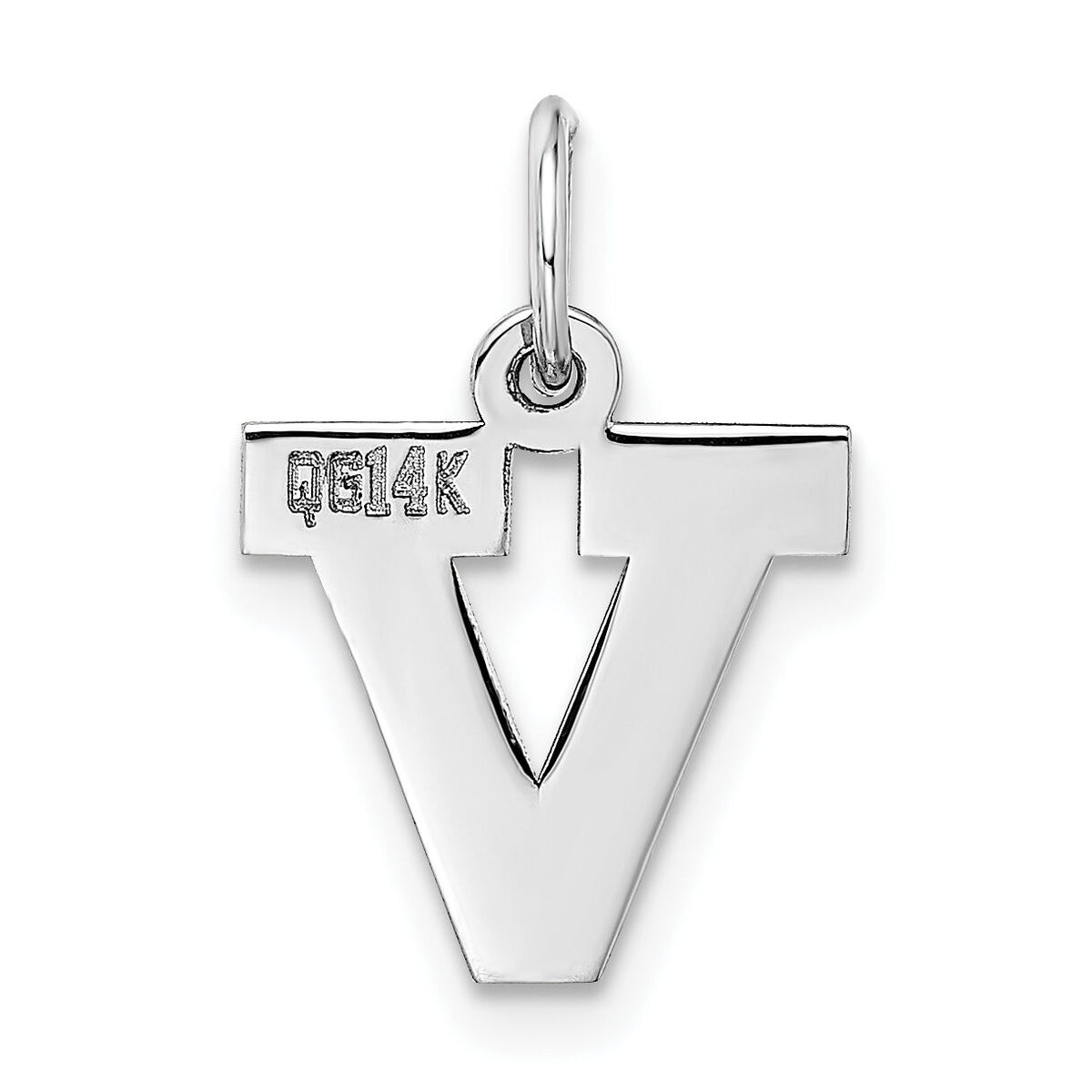 14KW Small Block Letter V Initial Charm-YC665V