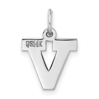 14KW Small Block Letter V Initial Charm-YC665V