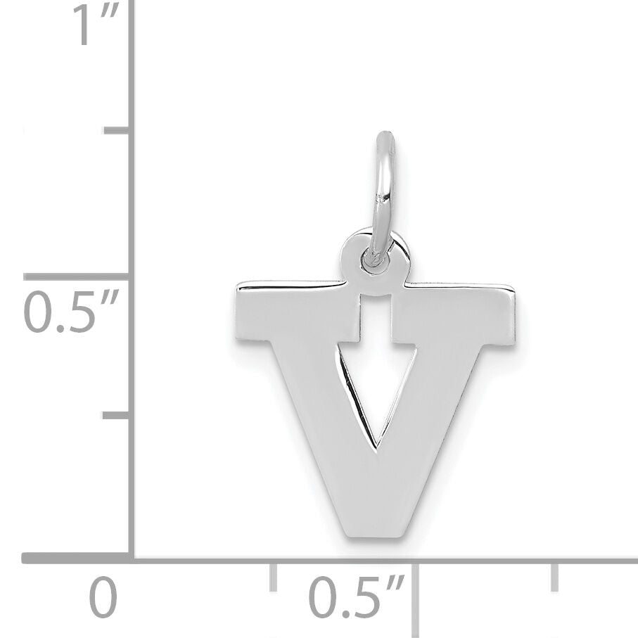 14KW Small Block Letter V Initial Charm-YC665V