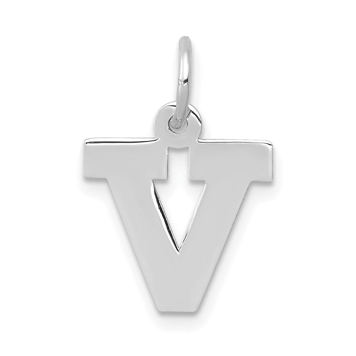 14KW Small Block Letter V Initial Charm-YC665V