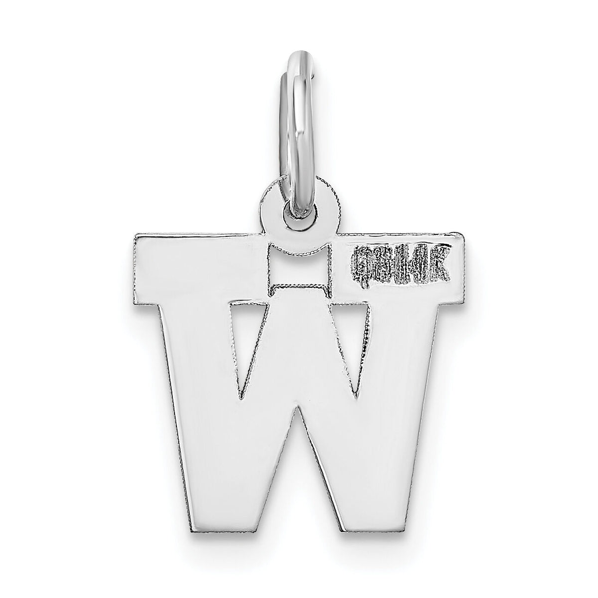 14KW Small Block Letter W Initial Charm-YC665W