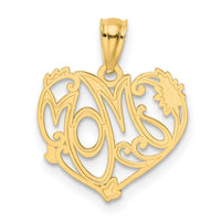 14k and Rhodium MOM Pendant-YC796