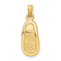 14k Pink Enameled 3D Baby Shoe Pendant-YC807