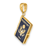 14K Enamel 3-D Passport Opens Pendant-YC819