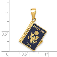 14K Enamel 3-D Passport Opens Pendant-YC819