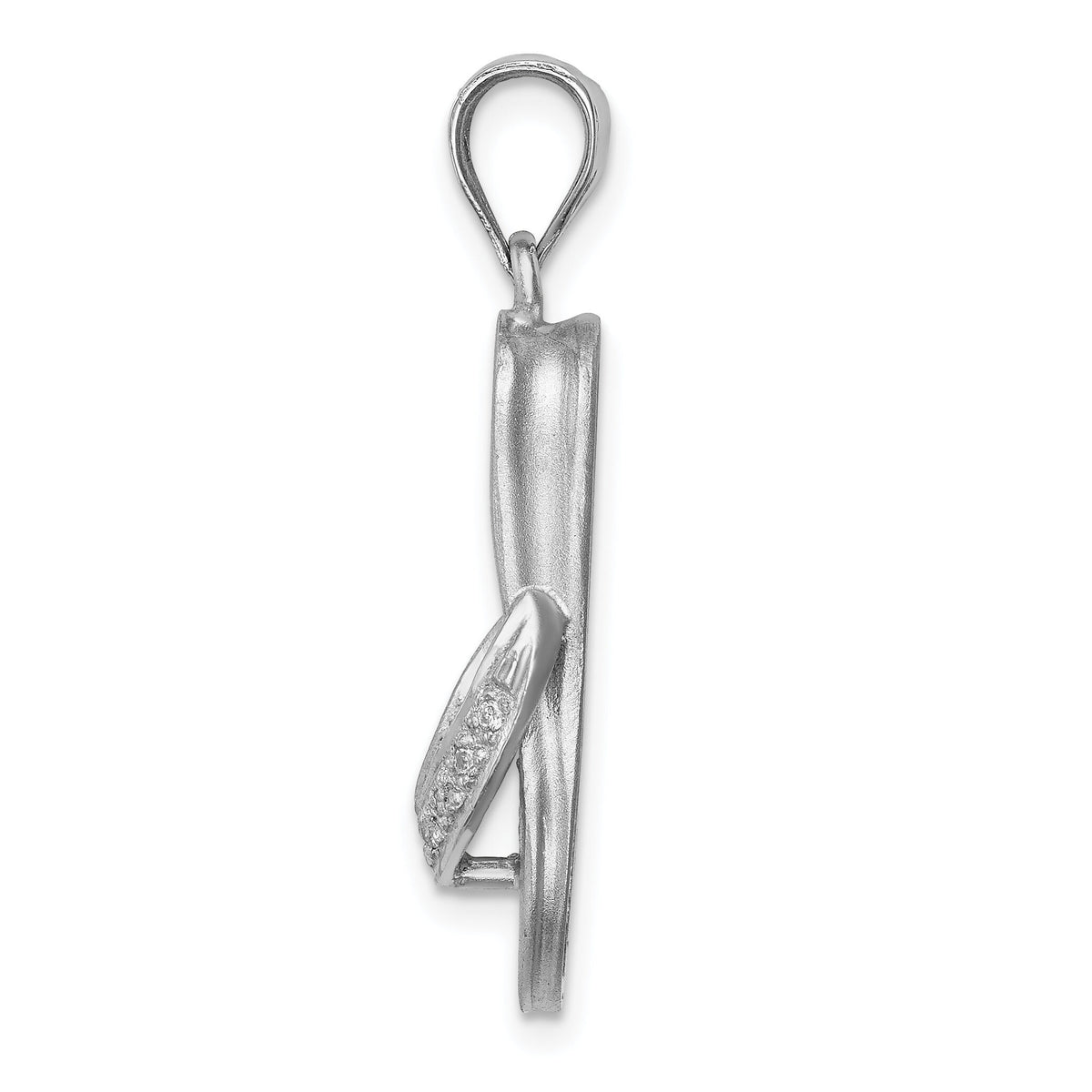 14K White Gold Diamond Sandal Pendant-YC866