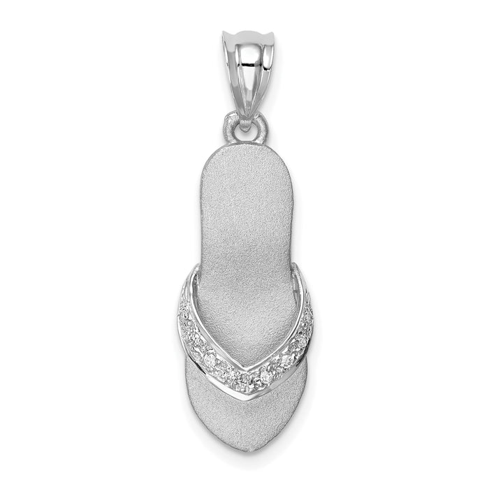 14K White Gold Diamond Sandal Pendant-YC866