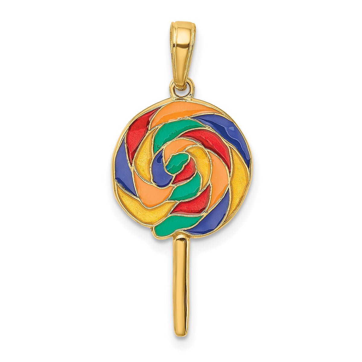 14k 3D Enameled Lollipop Pendant-YC879