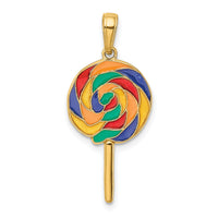 14k 3D Enameled Lollipop Pendant-YC879