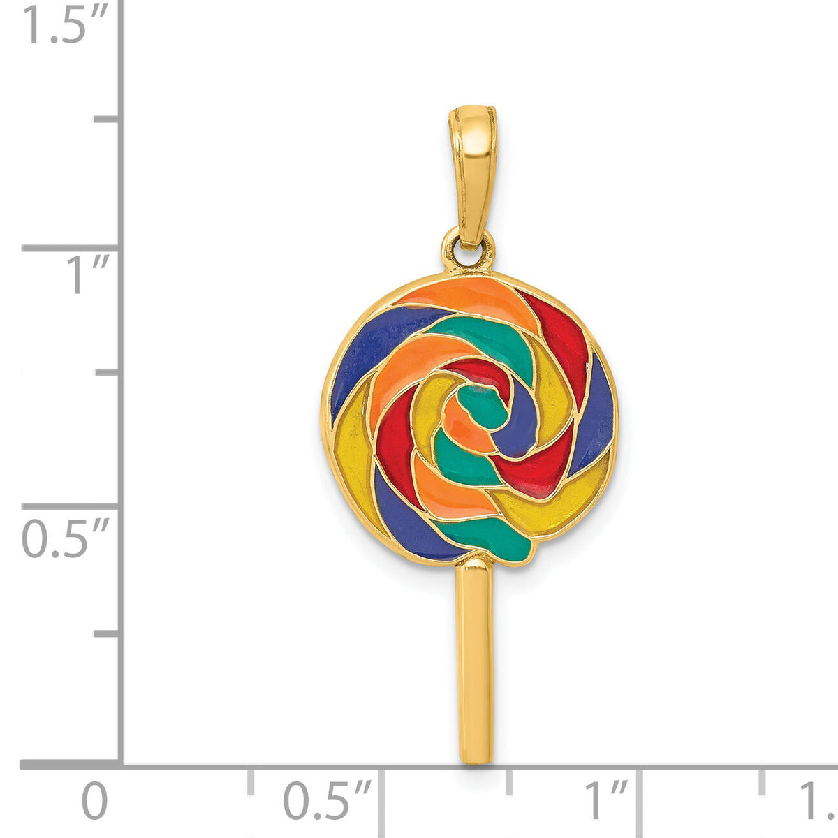 14k 3D Enameled Lollipop Pendant-YC879