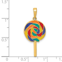 14k 3D Enameled Lollipop Pendant-YC879