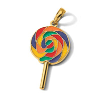 14k 3D Enameled Lollipop Pendant-YC879